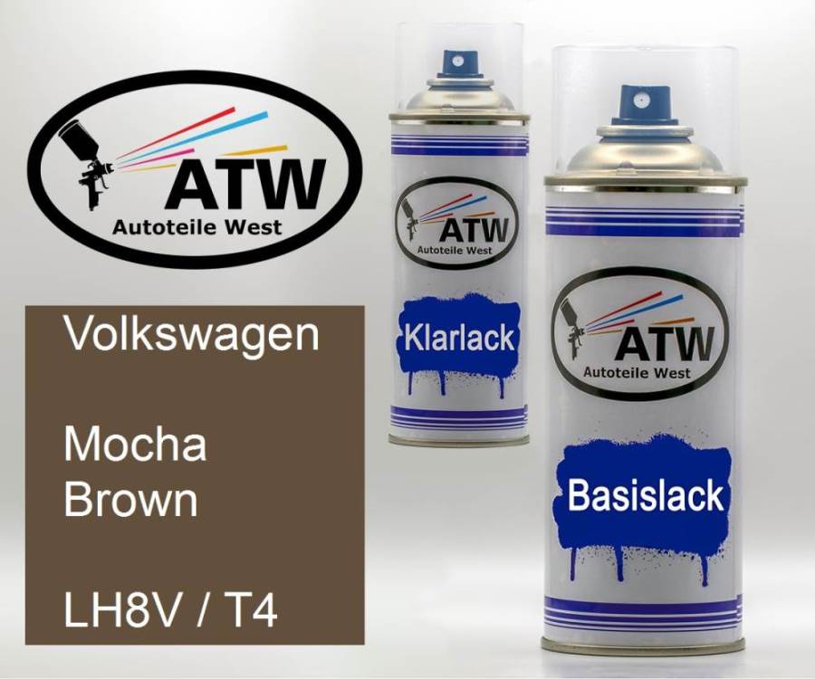 Volkswagen, Mocha Brown, LH8V / T4: 400ml Sprühdose + 400ml Klarlack - Set, von ATW Autoteile West.